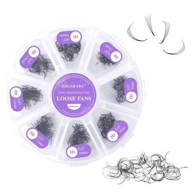 Nagaraku® 5D Premade Narrow fans 0,07 D mix körtálca