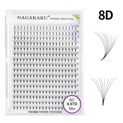 Nagaraku® 8D Premade Volume fans 0,07 D XL mix tálca
