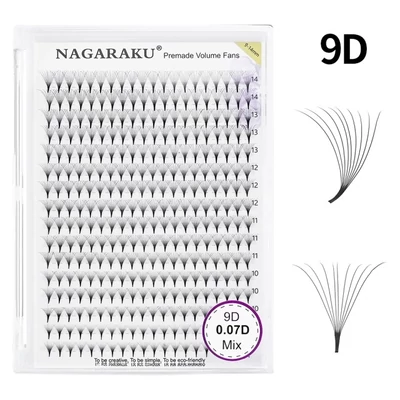 Nagaraku® 9D Premade Volume fans 0,07 D XL mix tálca