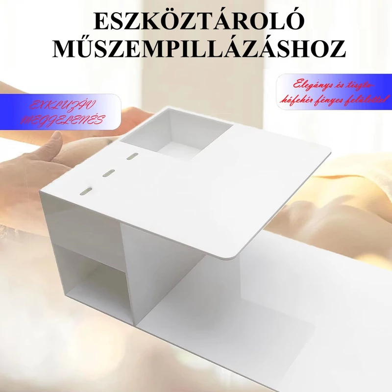 Eszköztartó Műszempillaépítő párnához magasfényű fehér