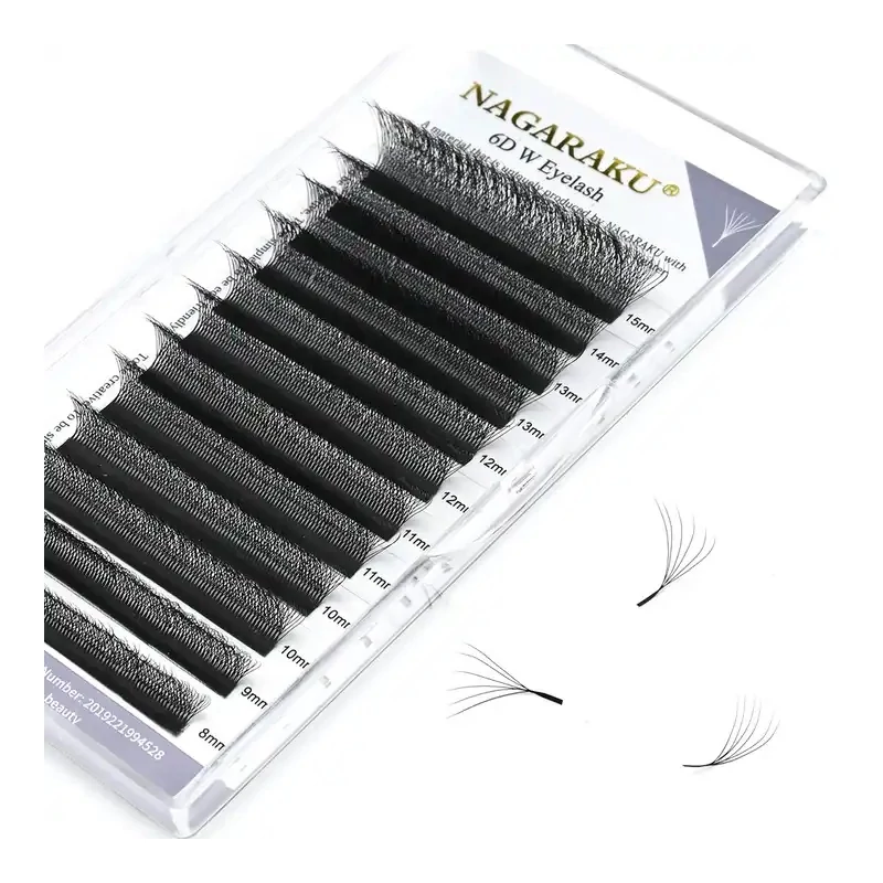 Nagaraku® 6D Premade W shape műszempilla  0,07 D egy méretes tálca