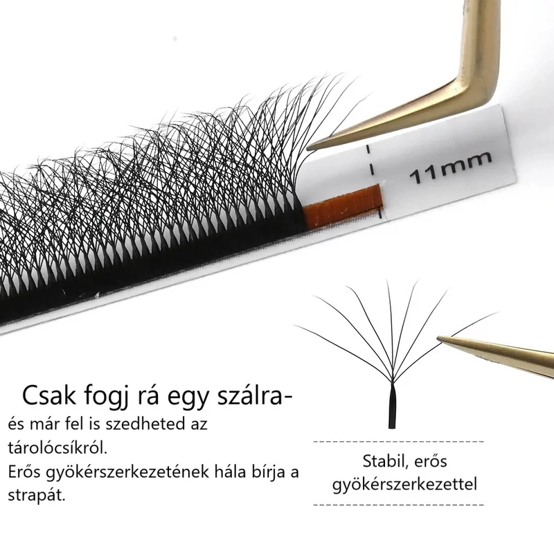 Nagaraku® 7D Premade W shape műszempilla 0,07 D mix tálca