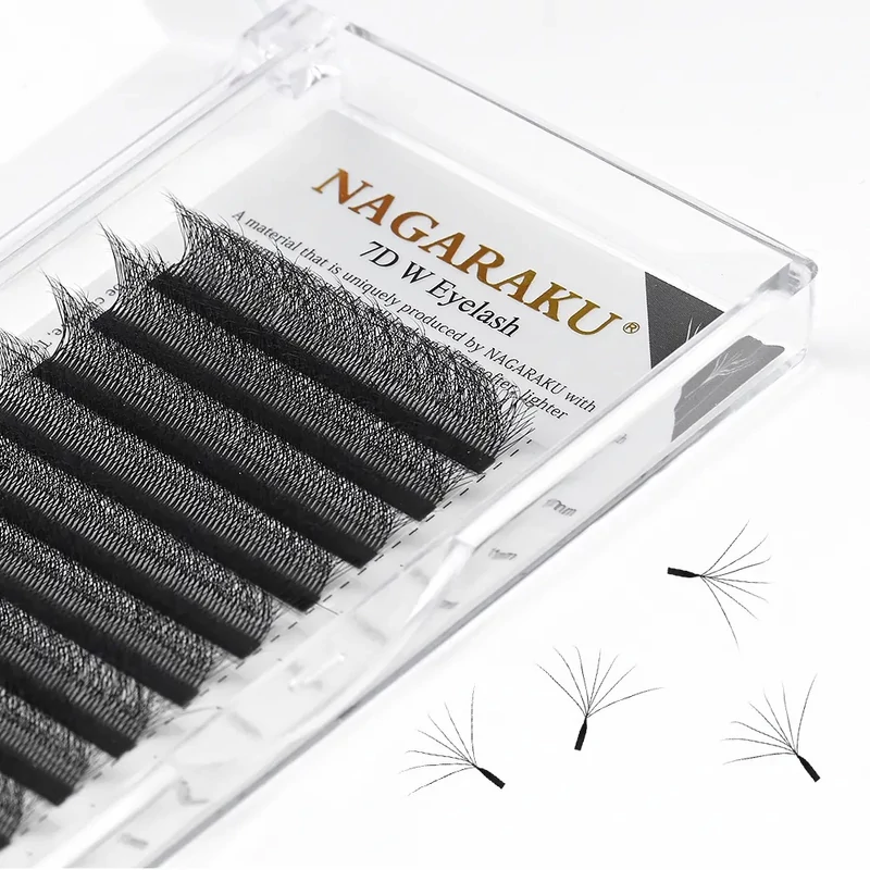 Nagaraku® 7D Premade W shape műszempilla 0,07 D mix tálca