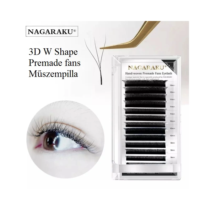 új generációs Nagaraku® W shape premade fans műszempilla