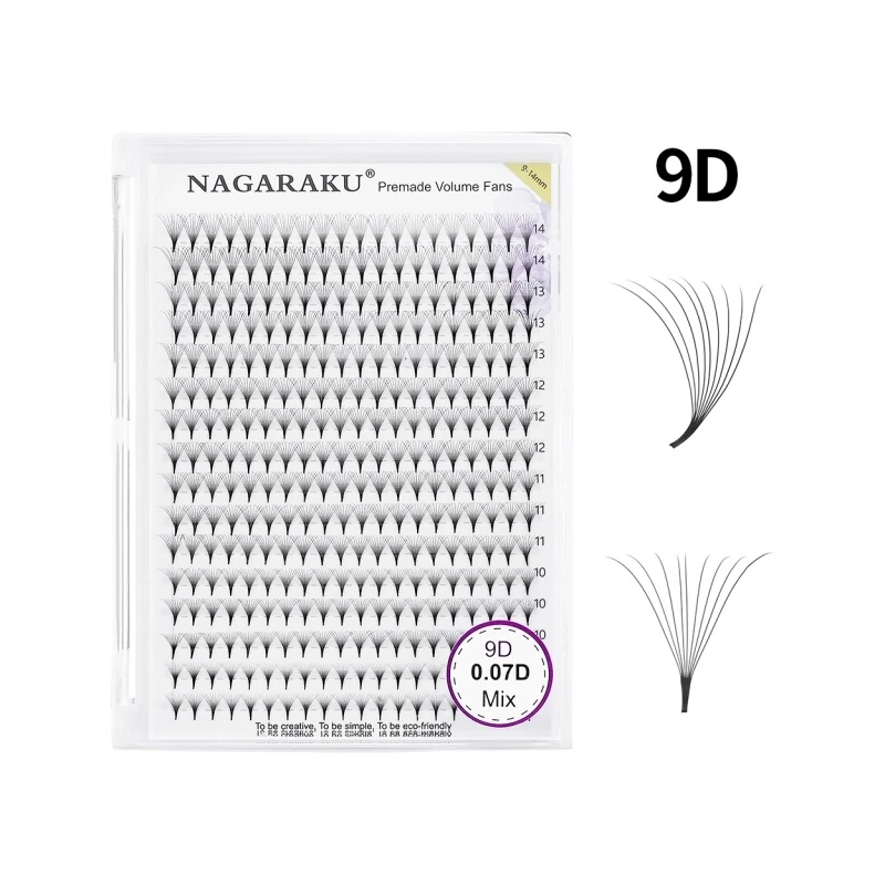 Nagaraku® 9D Premade Volume fans 0,07 D XL mix tálca